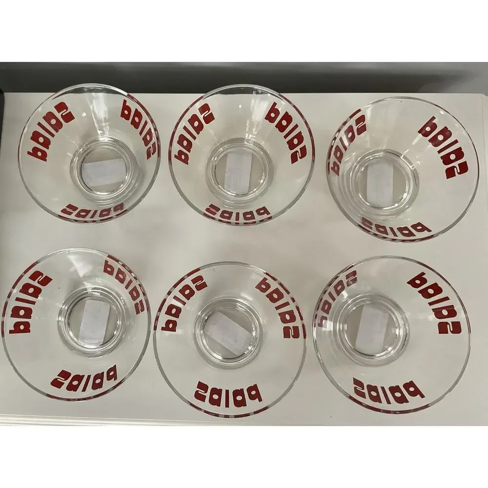 Vintage MCM Glass Salad Bowl Set Wheaton Glass 1970s 6 Pcs Set Pop Art SALAD! - Picture 2 of 3